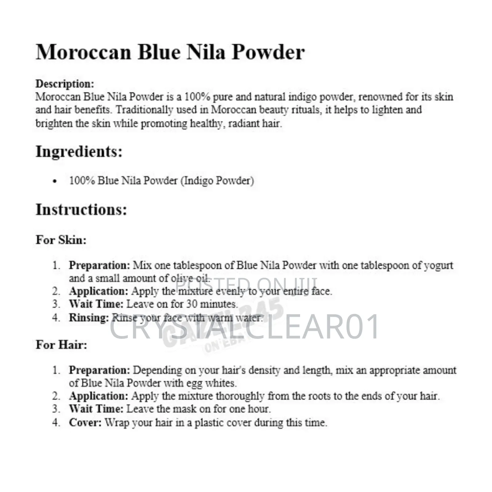 Blue Moroccan Nila Powder