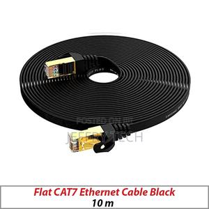Lan Cable Flat Cat7 Ethernet Black 10m - thumbnail 2