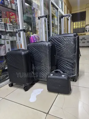 Black Rubber Suitcase 4 in 1 Sets Size 4