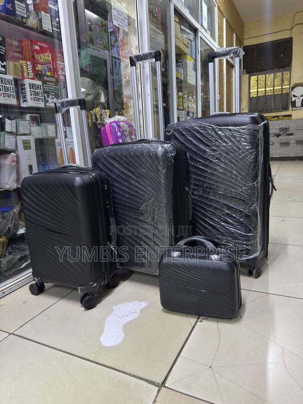 Black Rubber Suitcase 4 in 1 Sets Size 4 - thumbnail 2
