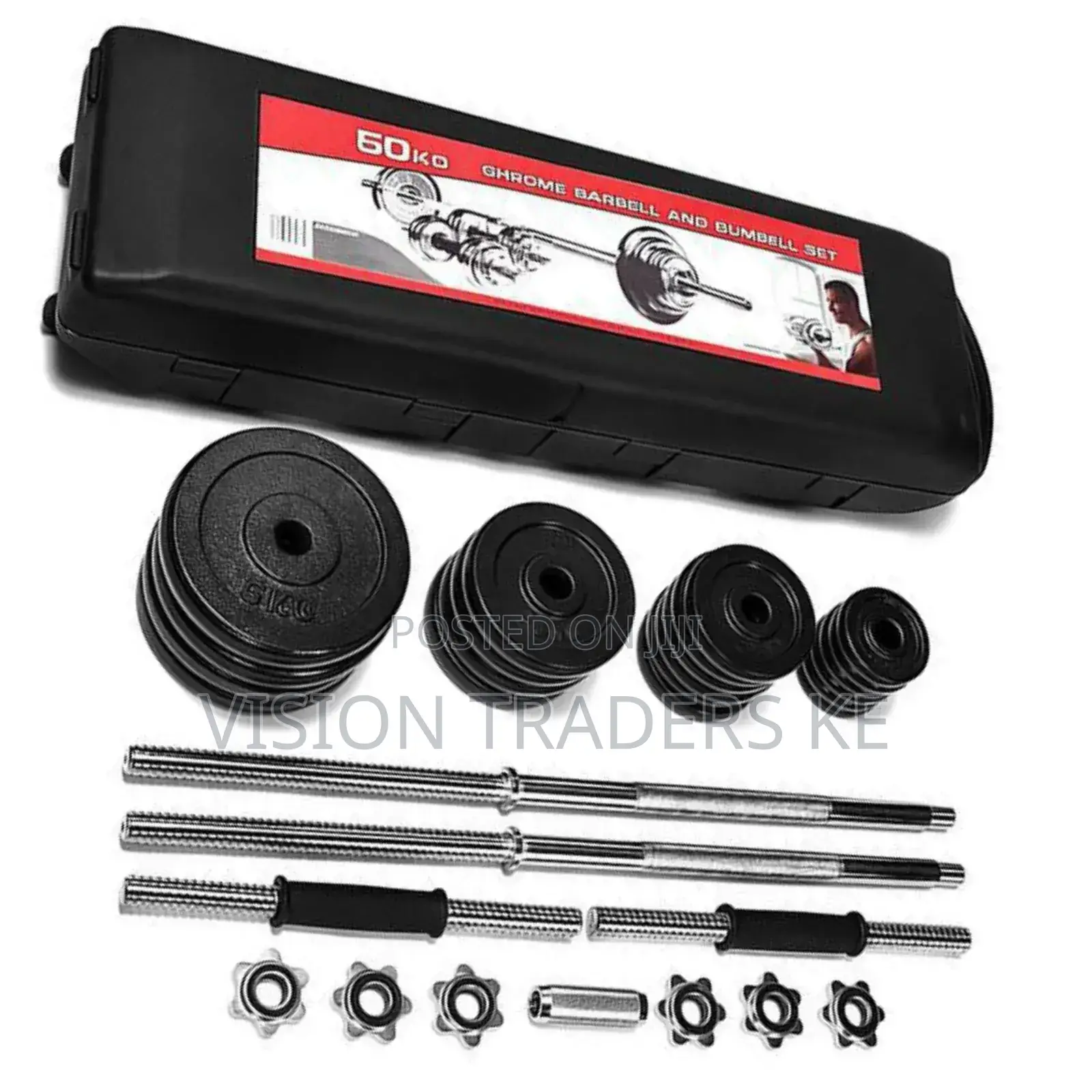 Decathlon Weight Training Dumbbells and Bars Kit 50kg