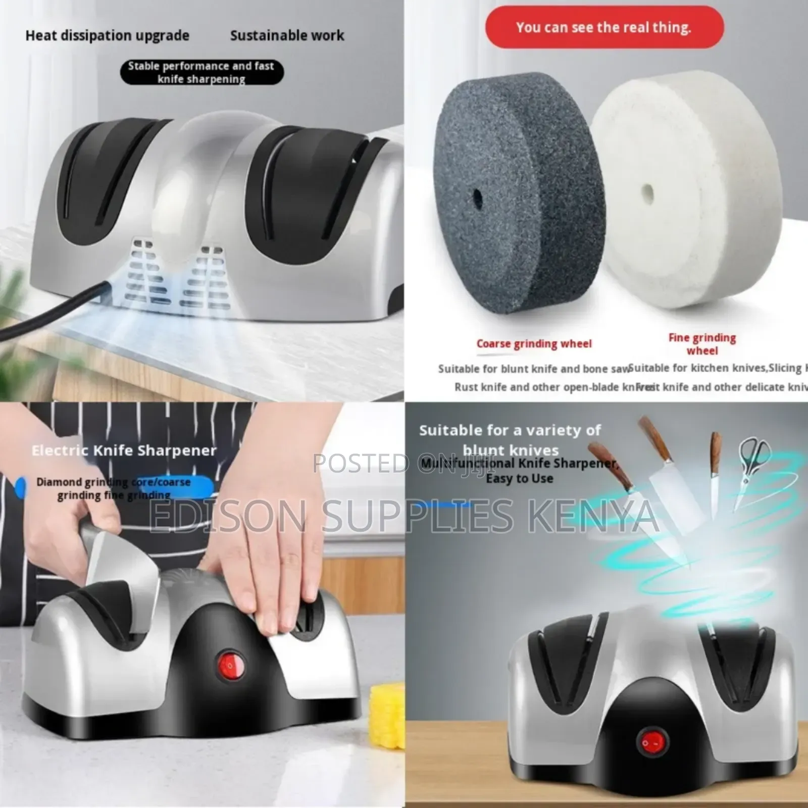 Electric Knife Sharpener Double Head Kitchen Knife Blade Sharpener