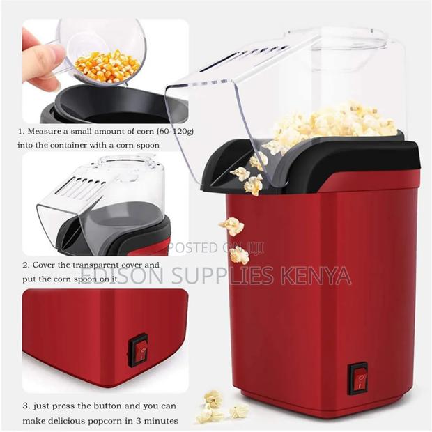 Popcorn Maker Electric Popcorn Maker Oil Free for Home Use - thumbnail 2