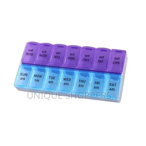 *7 Days Pill Box Organizer Pill Box for a Week 14 Days Compartments