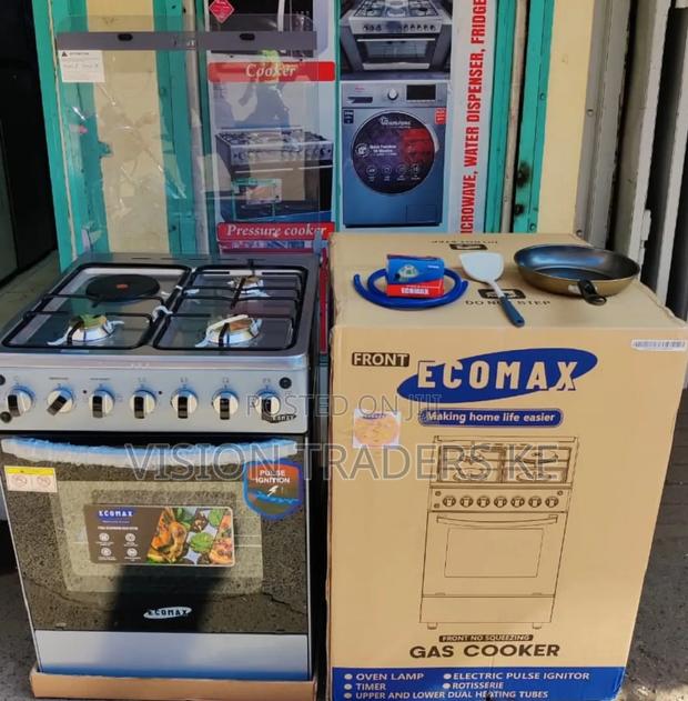 Ecomax 3+1 60*60 Cooker, Free Gas Pipe, Frying Pan, 13kg Regulator