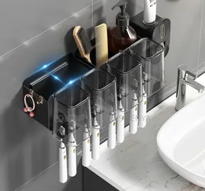 Toothbrush Organizer Toothbrush Storage With Toothpaste Dispenser