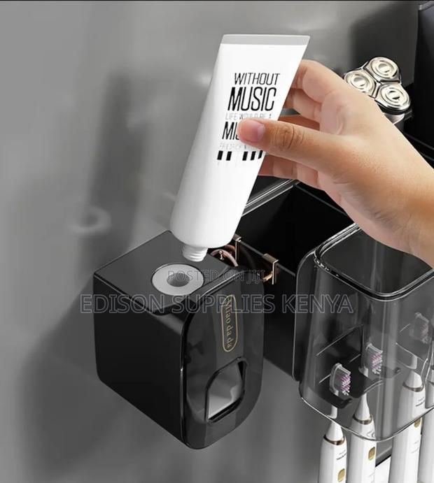 Toothbrush Organizer Toothbrush Storage With Toothpaste Dispenser - thumbnail 3