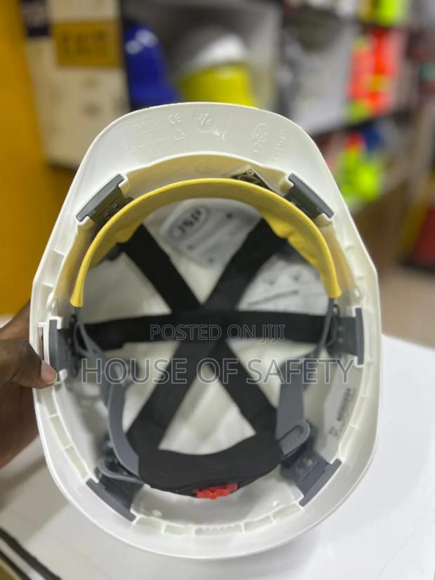 Adjustable White And Yellow Jsp Helmets - thumbnail 3