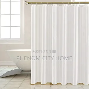Silk Stripped Shower Curtains With Hooks