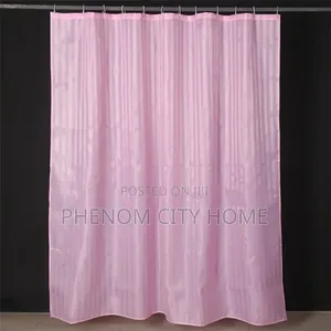 Pink Polyester Shower Curtains With Hooks
