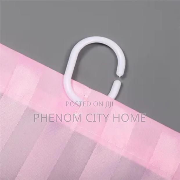 Pink Polyester Shower Curtains With Hooks - thumbnail 3