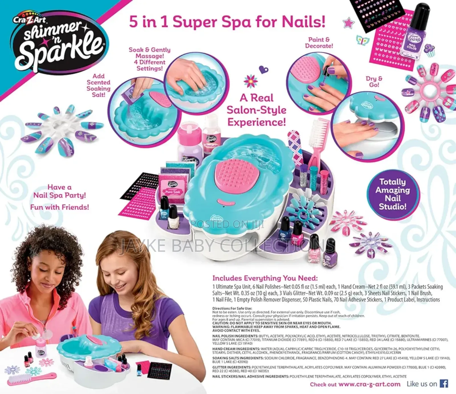 Shimmer Sparkle Kids Nail Spa Studio Set