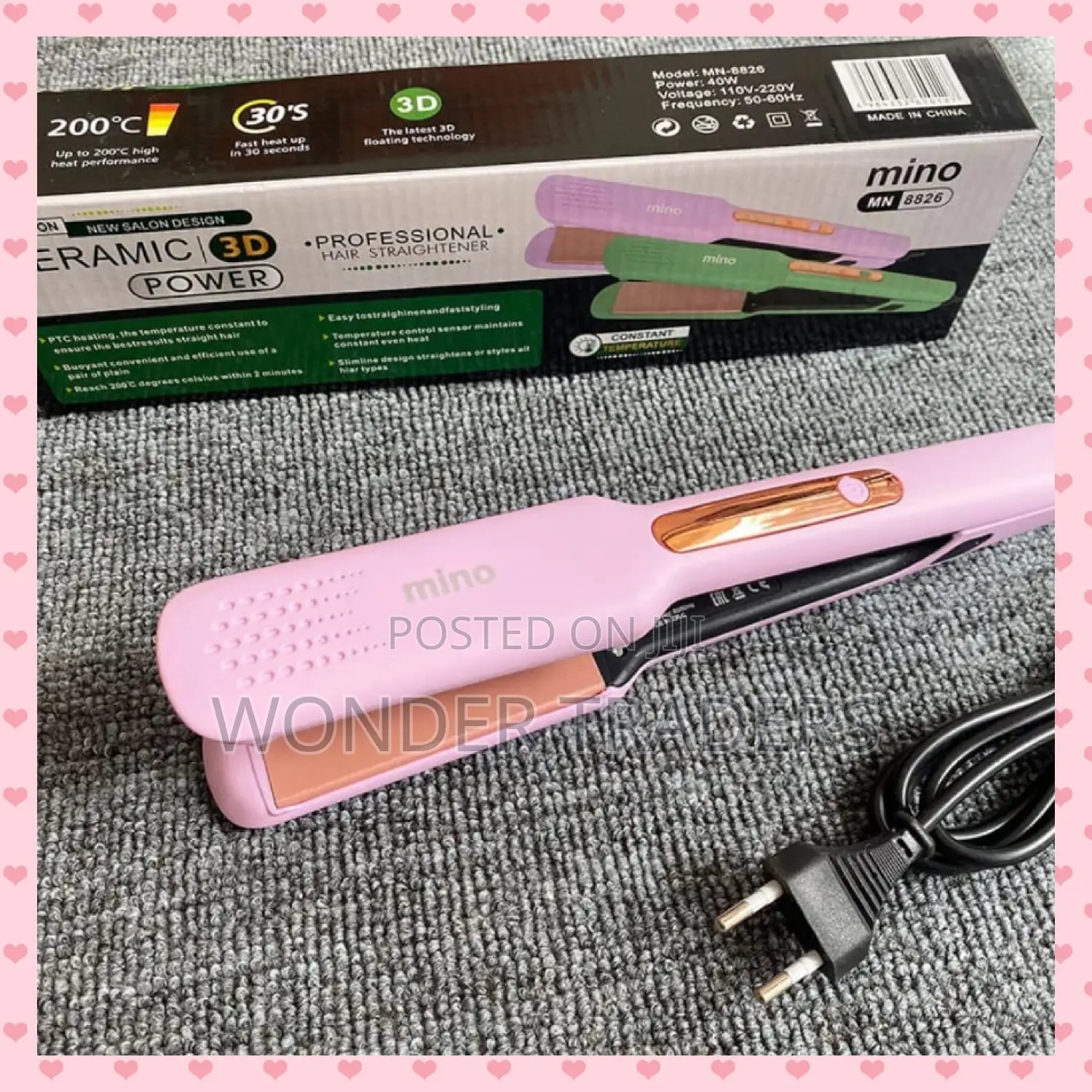Ceramic Hair Straightener Flat Iron 3d Power
