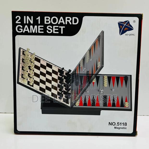 2-in-1 Board Game Set – Chess Backgammon! - thumbnail 2