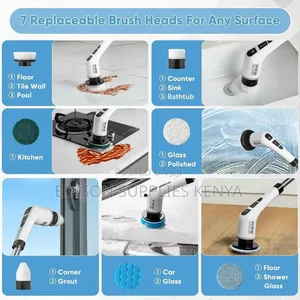 Spin Brush Scrubber Extendable Handle 9in1 Set Electric Cleaning Brush