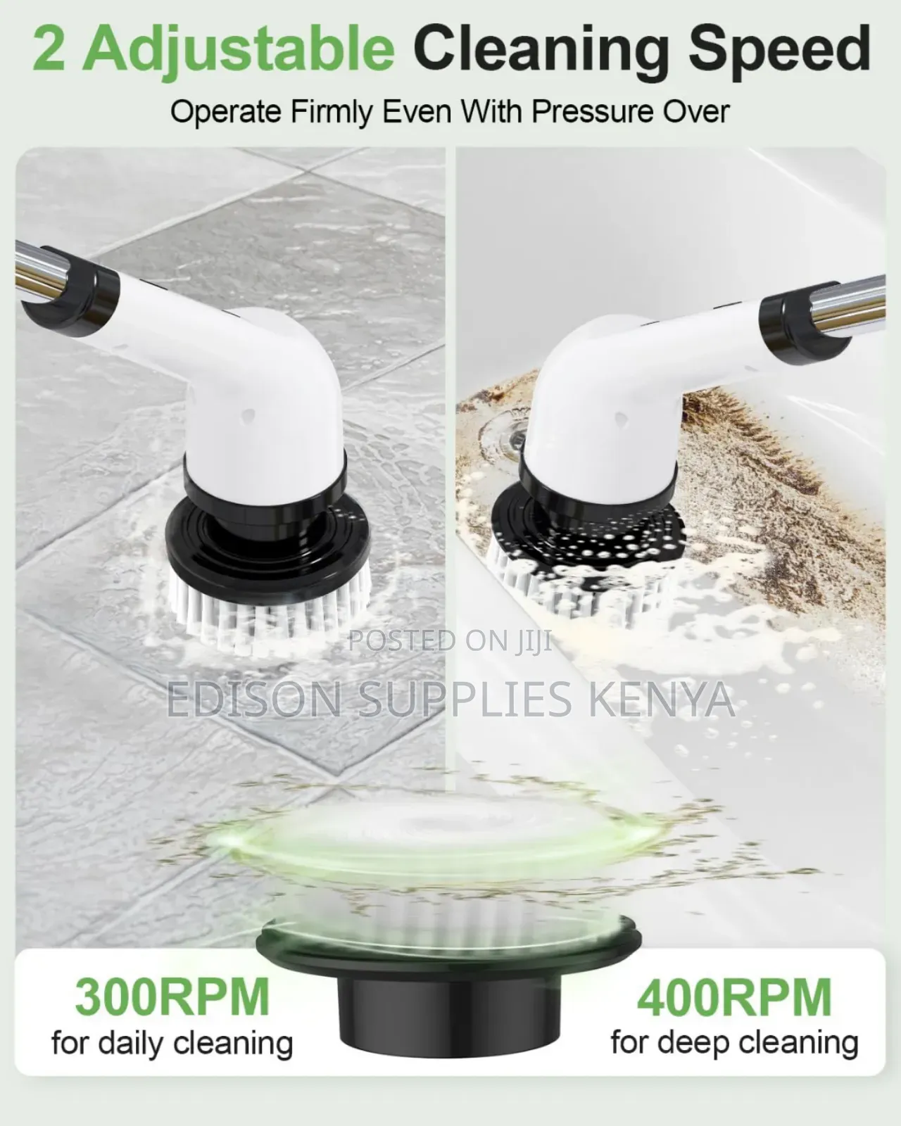Spin Brush Scrubber Extendable Handle 9in1 Set Electric Cleaning Brush