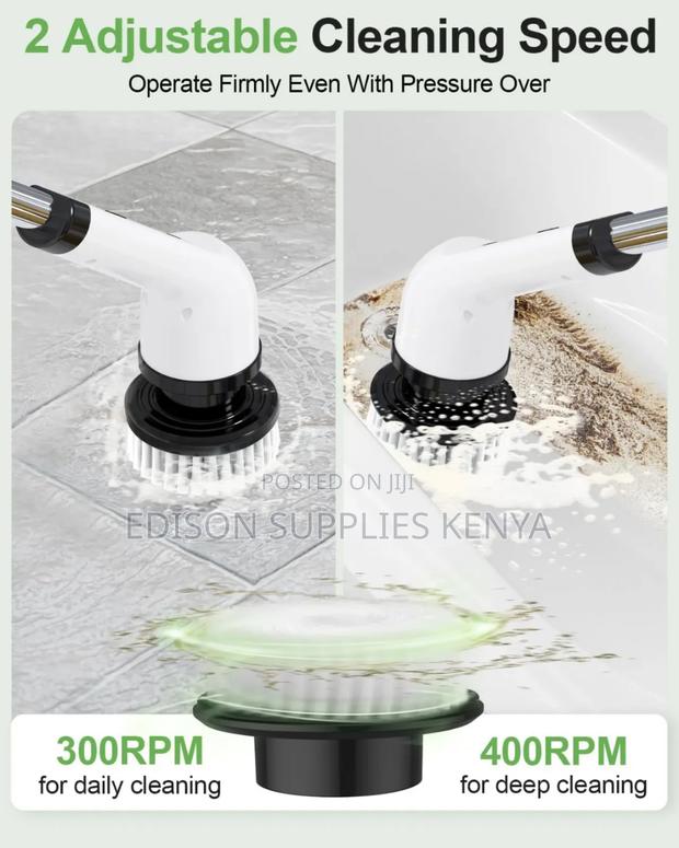 Spin Brush Scrubber Extendable Handle 9in1 Set Electric Cleaning Brush - thumbnail 3