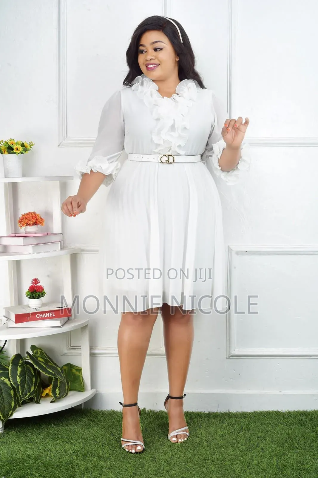 Elegant White Dress. Good Quality