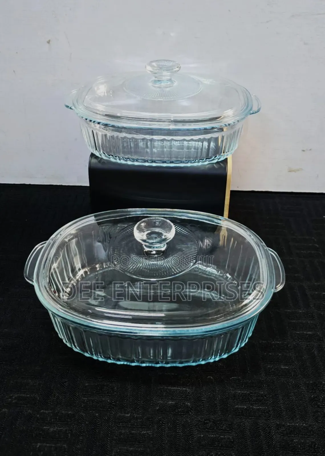 2pc Glass Baking Tins With Lids