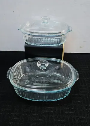 2pc Glass Baking Tins With Lids