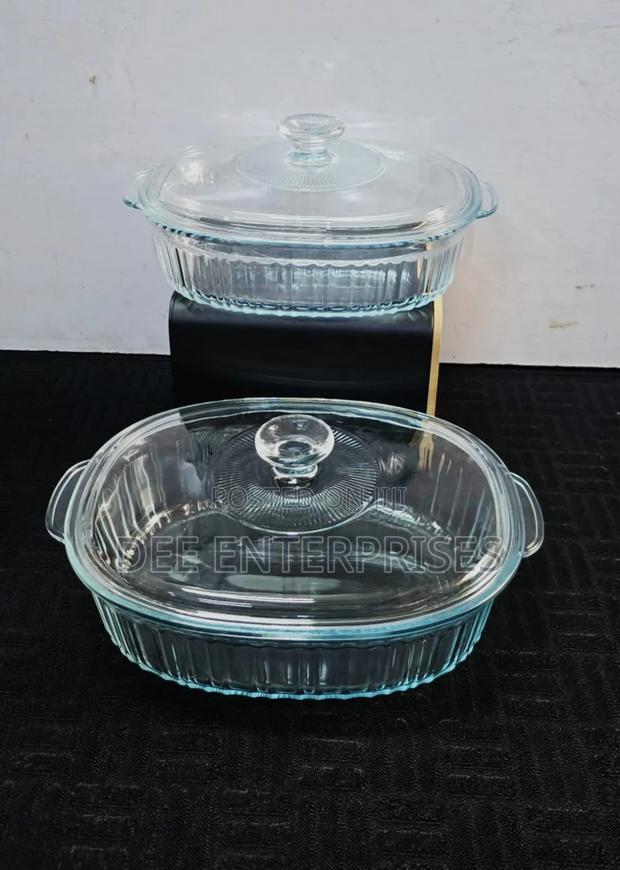 2pc Glass Baking Tins With Lids