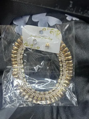 Gold Bold Necklace Plus Earrings