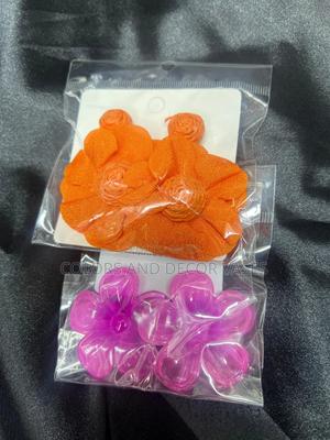 Orange and Pink Floral Earrings - thumbnail 2