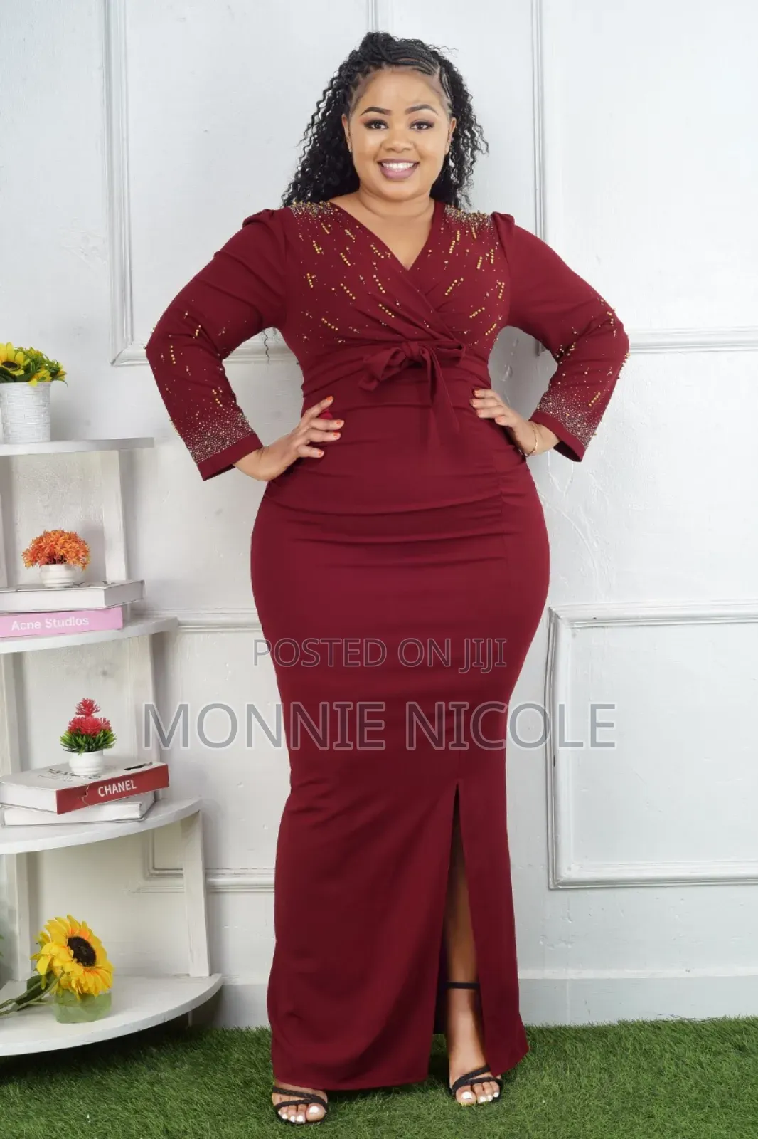 Burgundy Evening Gowns/Dinner Dress