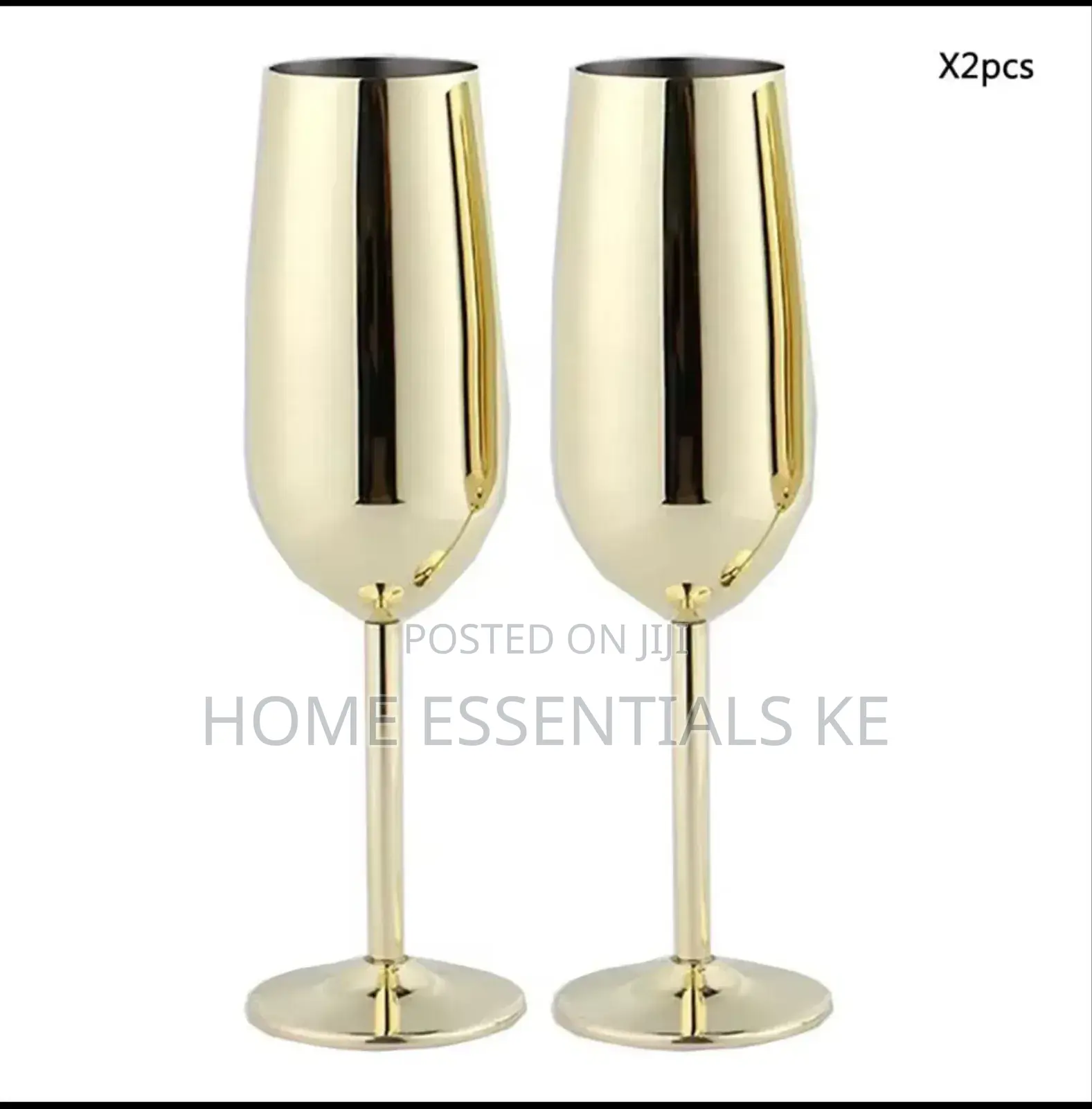 Gold Stainless Steel Wine Glass 2pcs*270ml*