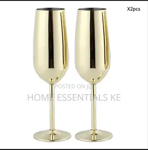 Gold Stainless Steel Wine Glass 2pcs*270ml*