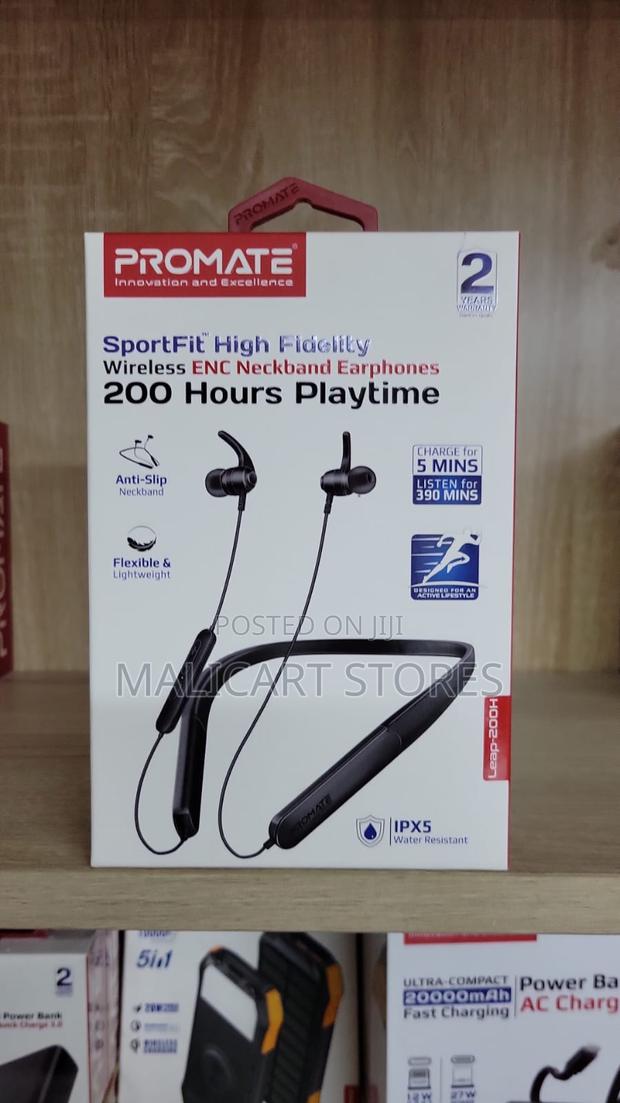Promate Sportfit High Fidelity Wireless Enc Neckband Earphones