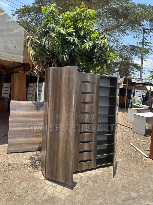 Walnut Shoe Cabinet Shoe Organizer - main view