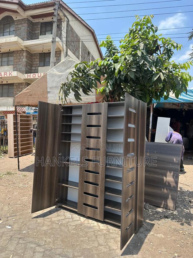 Walnut Shoe Cabinet Shoe Organizer - thumbnail 3