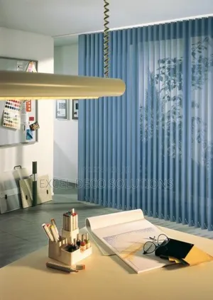 Soft-Tone Vertical Blinds for a Relaxed Living Space