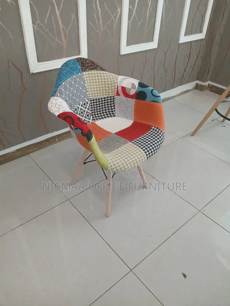 Stylish Patchwork Accent Chair