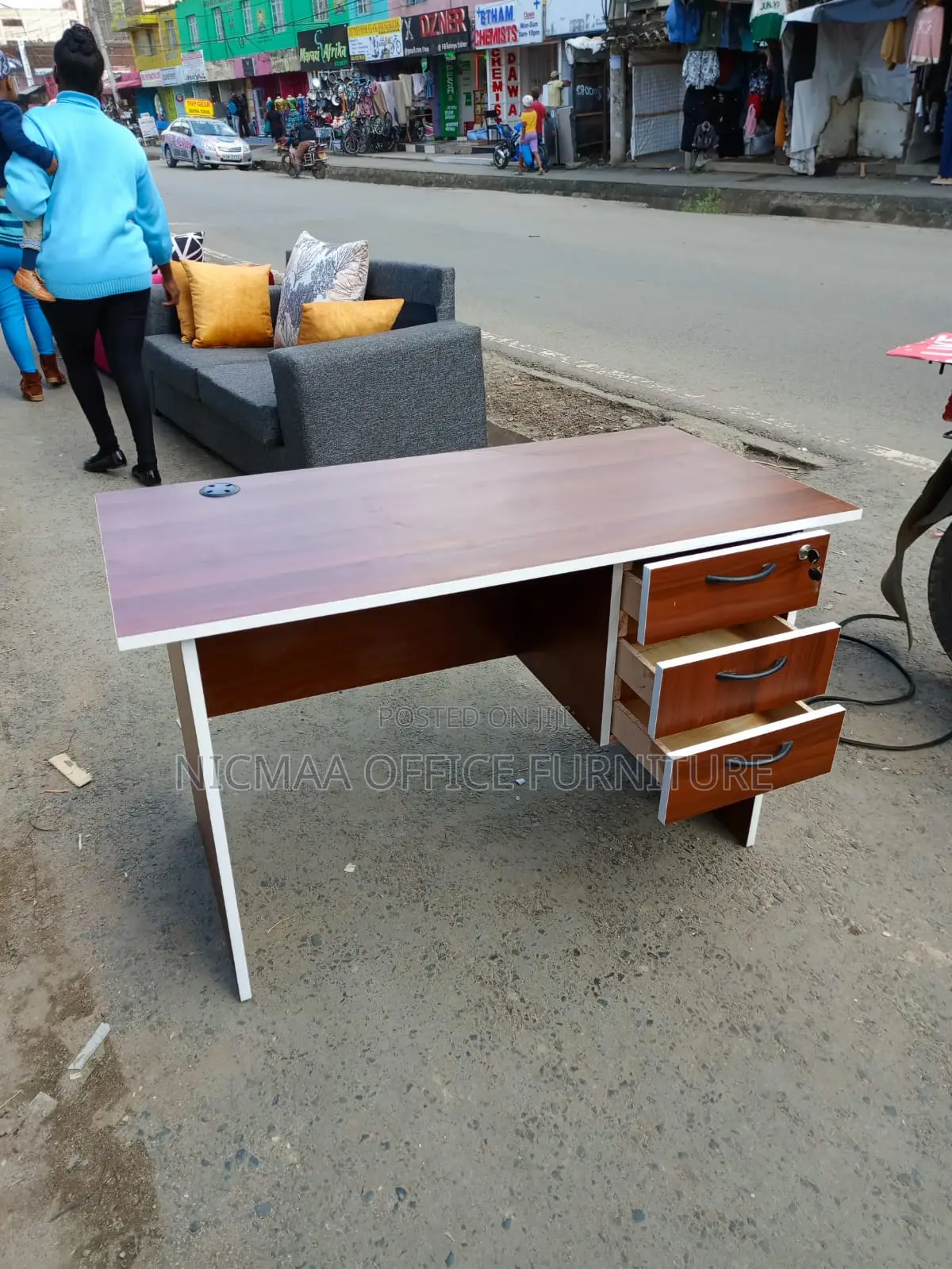 Sleek, Spacious Functional Executive Wooden Office Desk