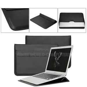 Macbook Leather Laptop Sleeve, a Built Stand ,Magnetic Closure.