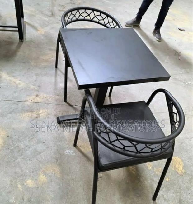Black Restaurant Dining Set With Powder-Coating Finish. - thumbnail 2