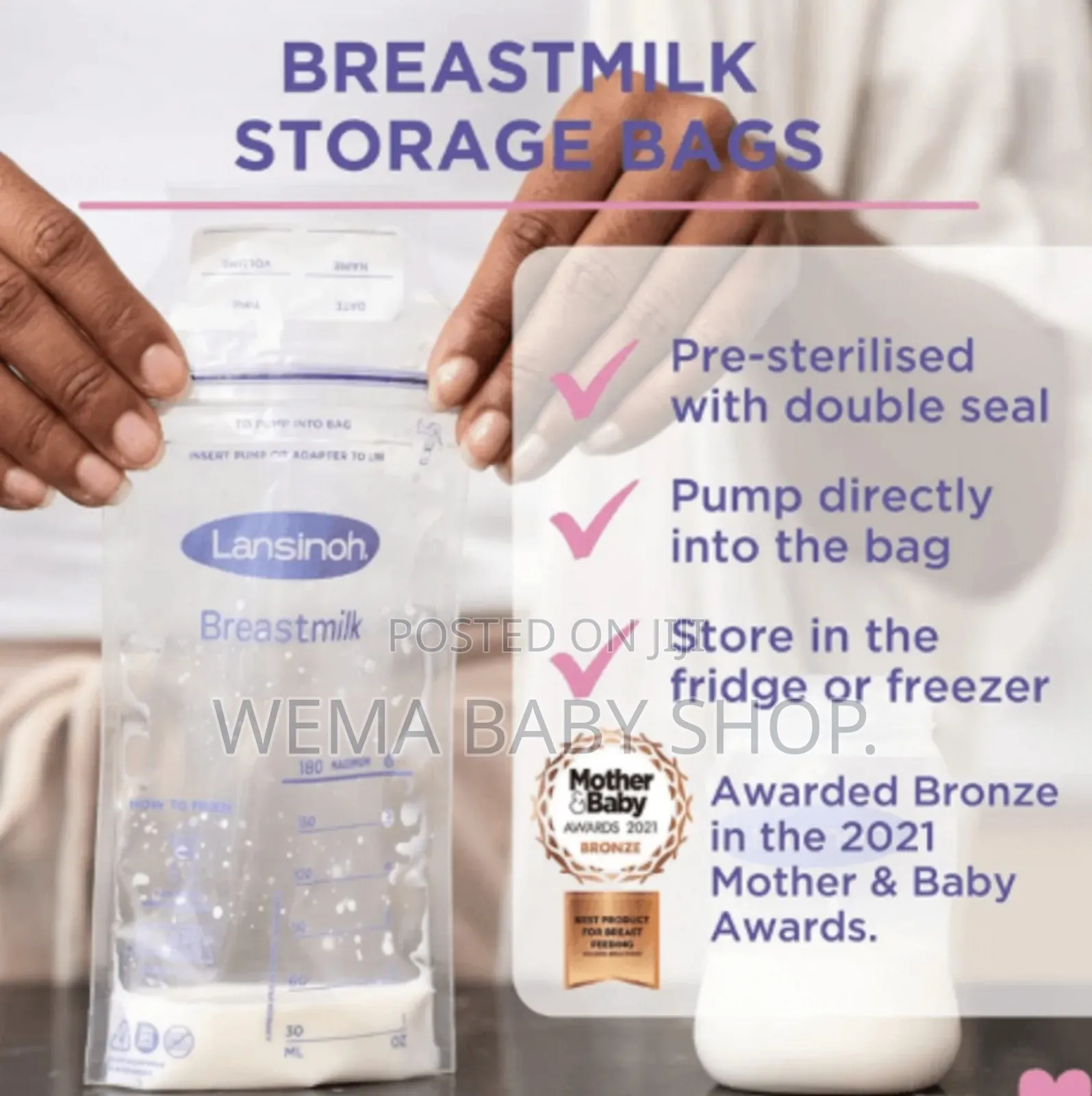 25pcs Lansinoh Breastmilk Storage Bags