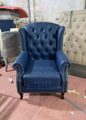 Blue Chesterfield King Chair