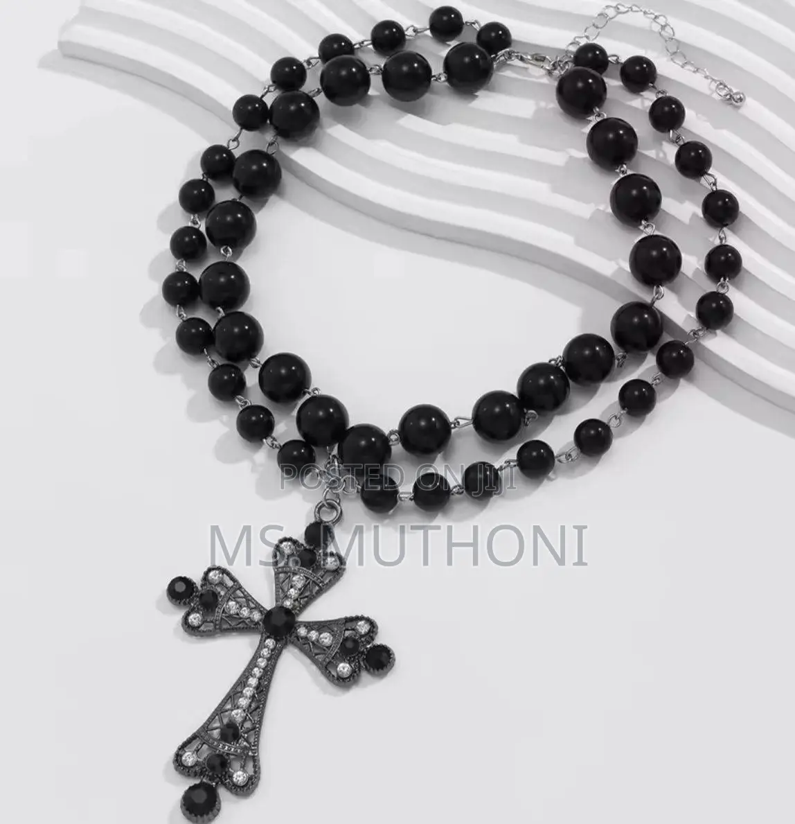Minimalist Double Crucifix Pendant Necklace *