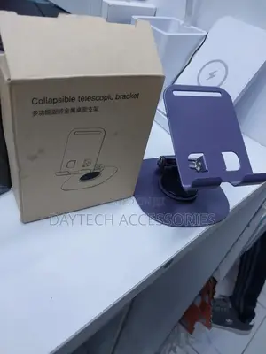 Adjustable Phone Stand for Desk - 360° Rotating Metal Bracket