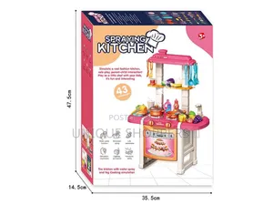 Kids Pretend Mini Kitchen Toy Set With Realistic and Sound Spray