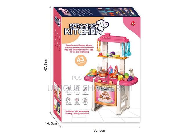 Kids Pretend Mini Kitchen Toy Set With Realistic and Sound Spray