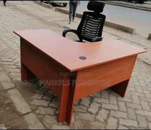 L Shape Desk and Swivel Headrest Chair