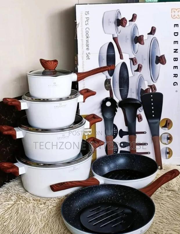 15 Pieces Edenberg Nonstick Cookware Set - main view