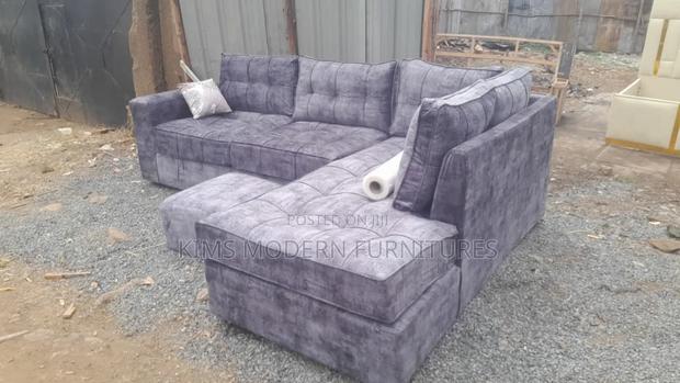 Comfortable L Shaped -6 Seater Sofa With Normal Cushions - main view