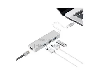 Type C 3 Port Hub + Lan Card