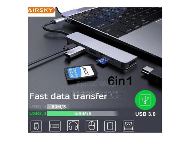 Airsky 6in1 Usb-C Hub + Card Reader - thumbnail 4