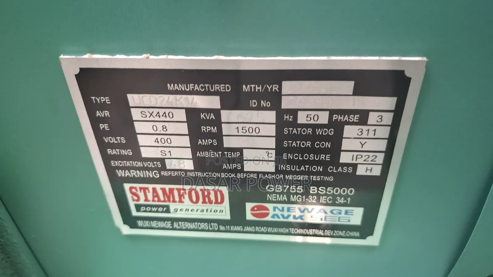 62.5kva Power Generator Cummins